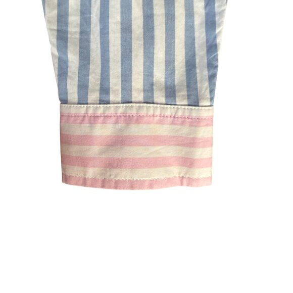 Lands' End preppy stripe boyfriend tunic long sleeve collared button down XSP - Picture 6 of 11